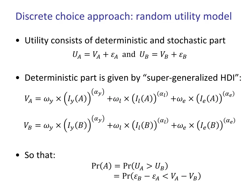 discrete choice approach random utility model 1