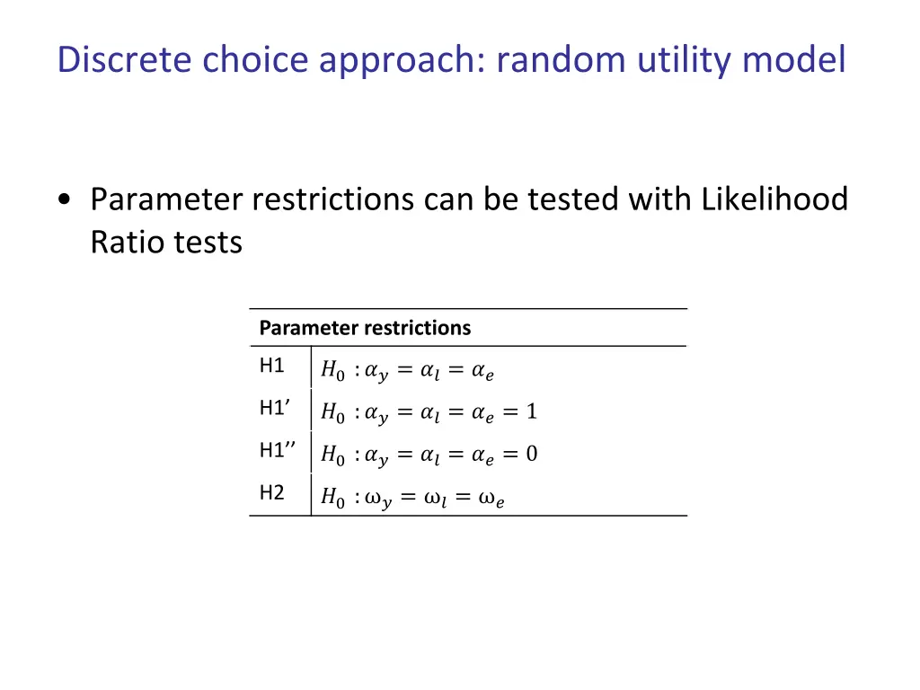 discrete choice approach random utility model 3