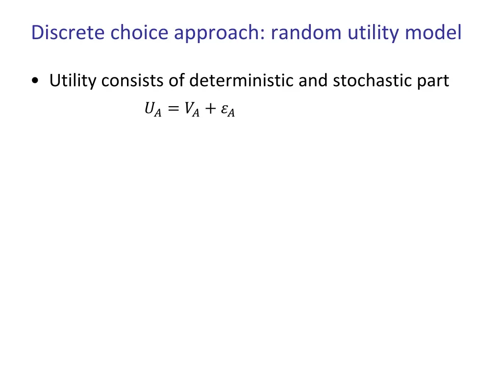 discrete choice approach random utility model