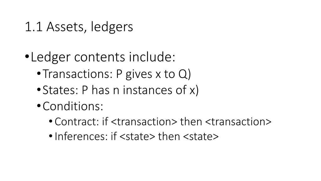 1 1 assets ledgers