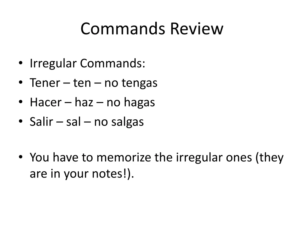 commands review 10