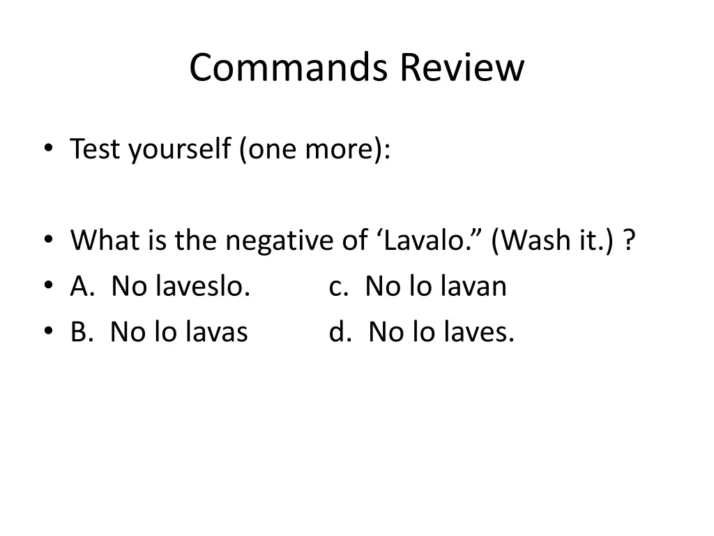 commands review 13