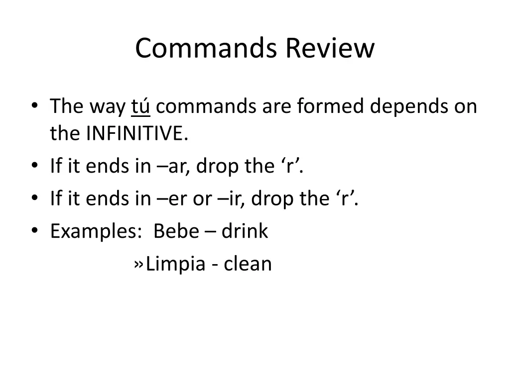 commands review 2