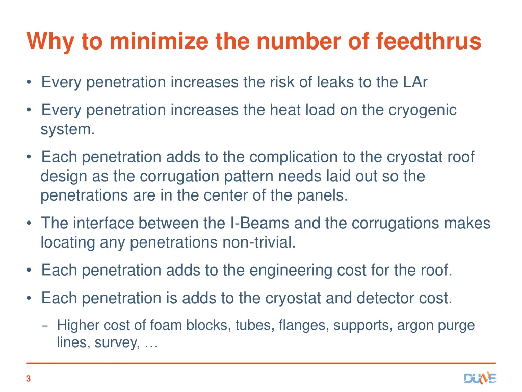 why to minimize the number of feedthrus