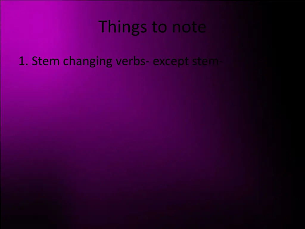 things to note