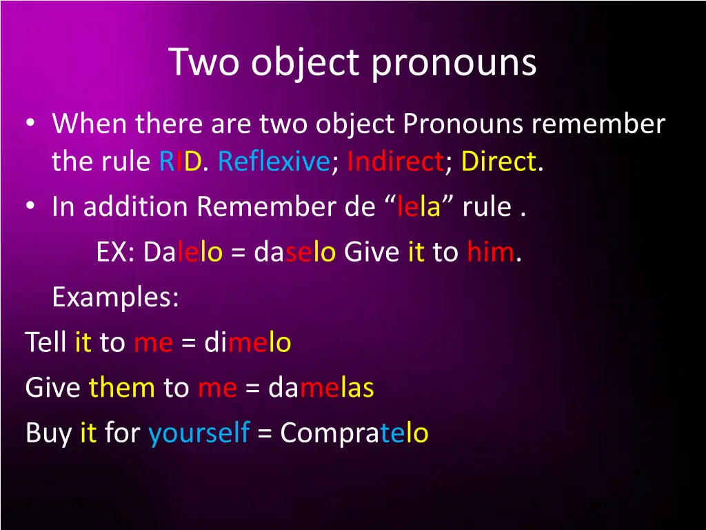 two object pronouns