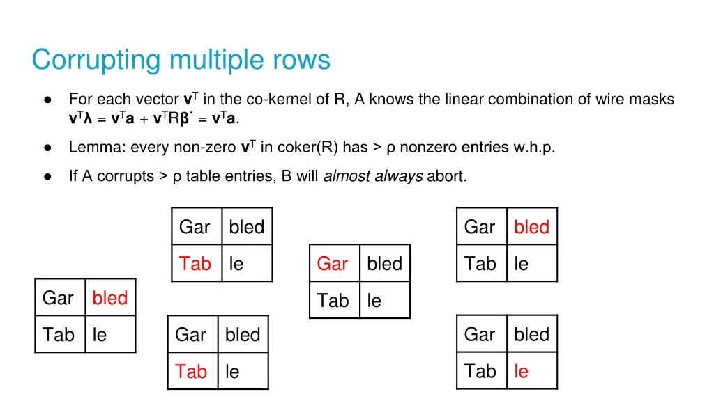 corrupting multiple rows