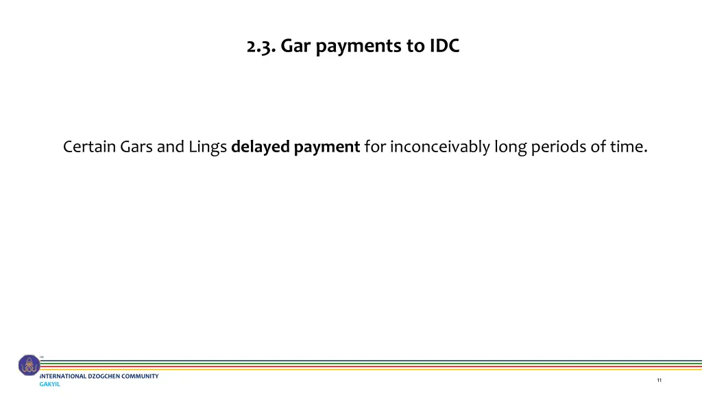 2 3 gar payments to idc