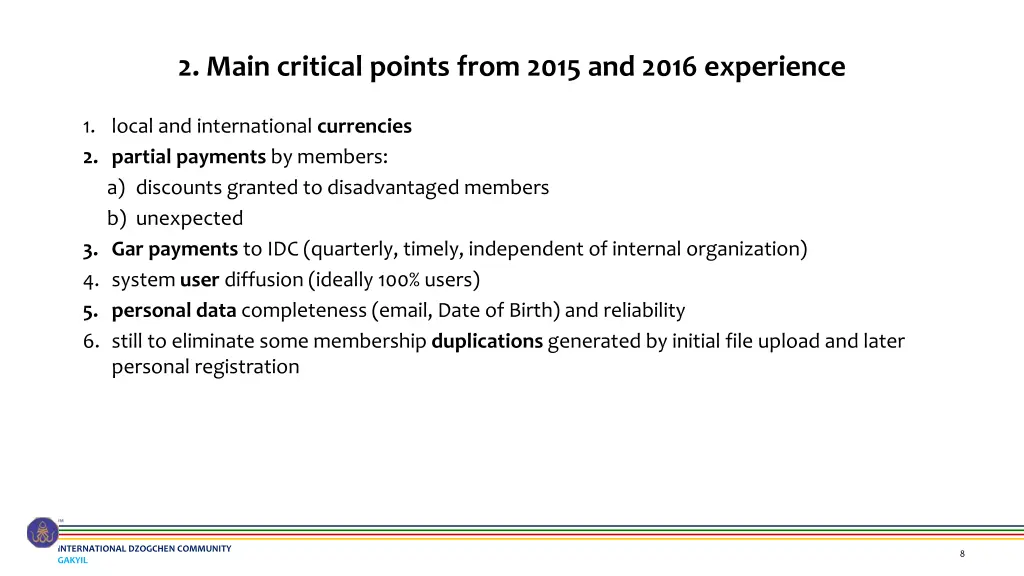 2 main critical points from 2015 and 2016