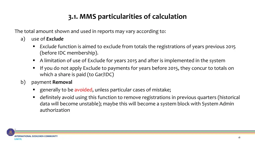 3 1 mms particularities of calculation