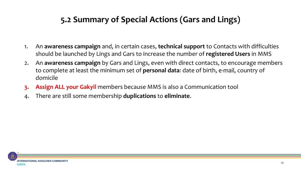 5 2 summary of special actions gars and lings