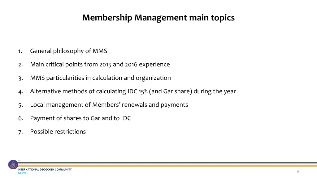 membership management main topics