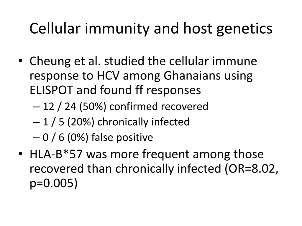 cellular immunity and host genetics