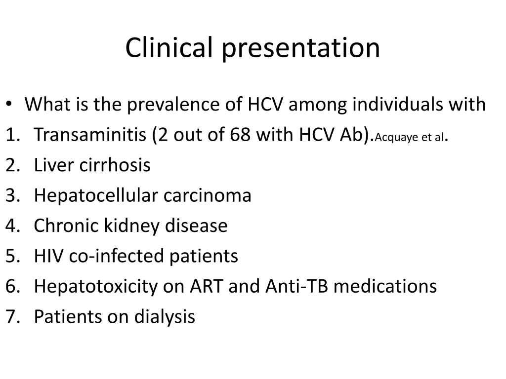 clinical presentation