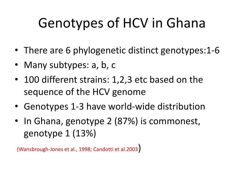 genotypes of hcv in ghana