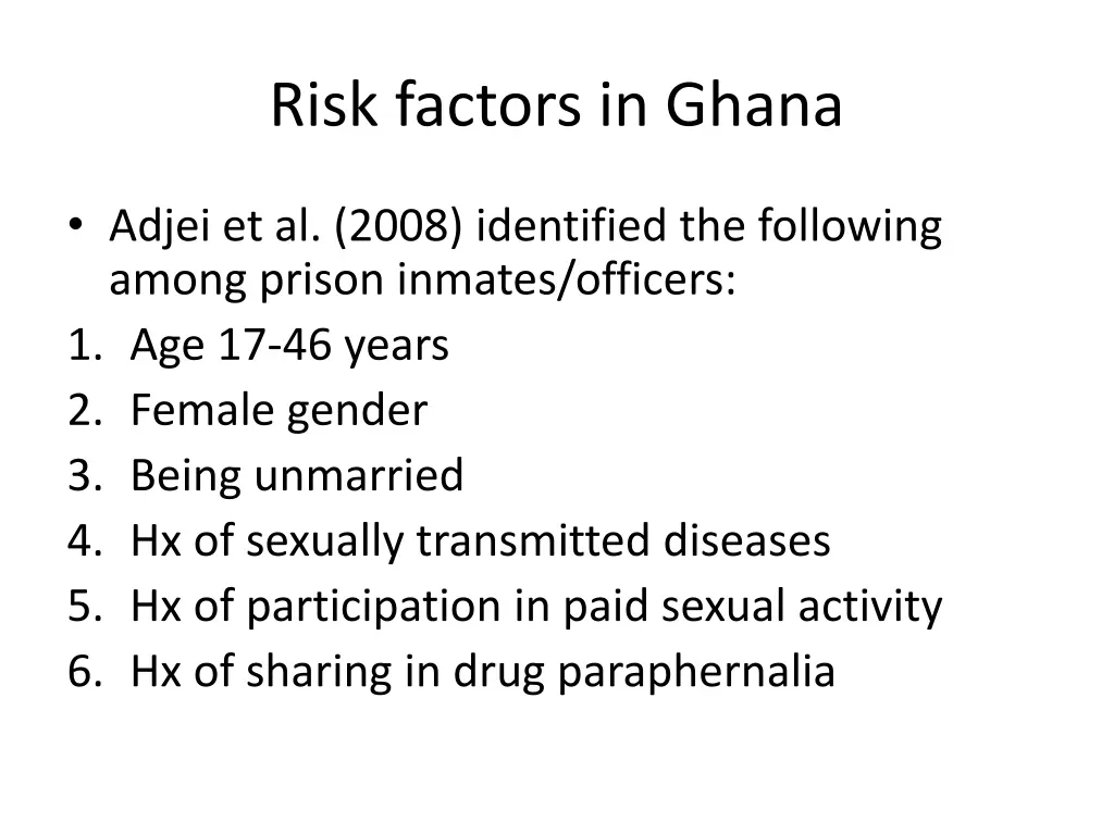 risk factors in ghana 1