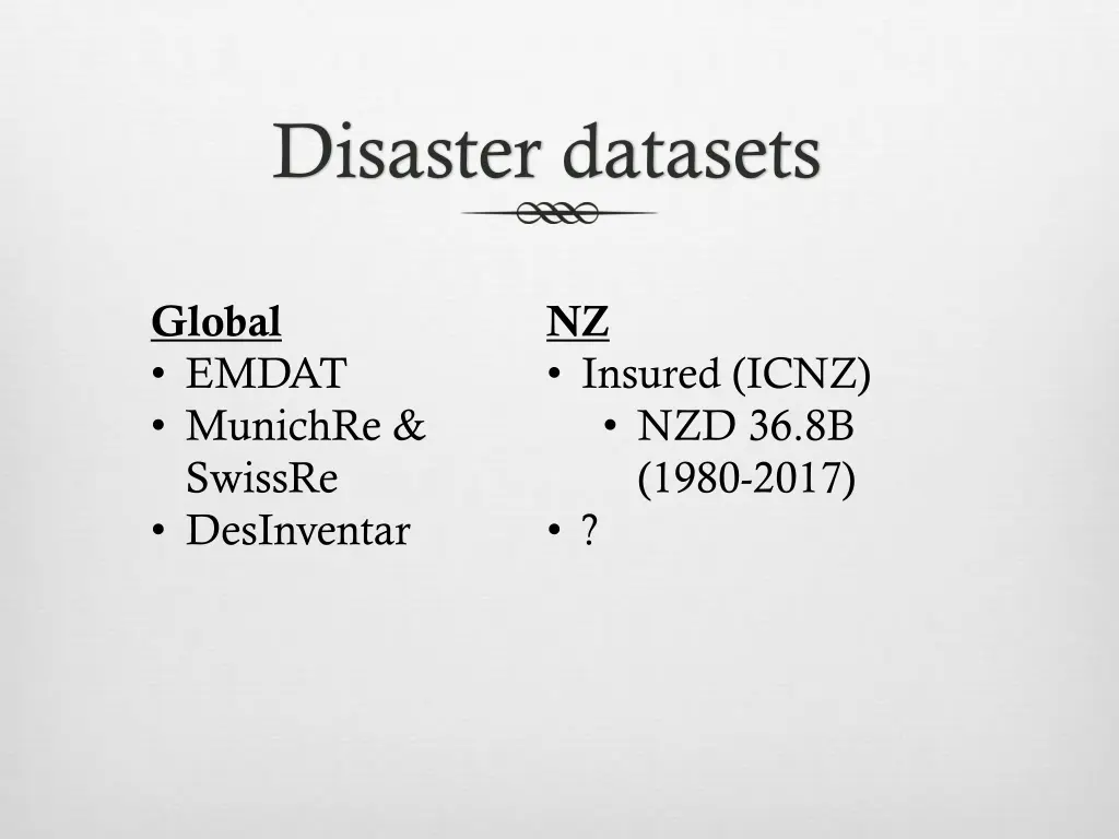 disaster datasets