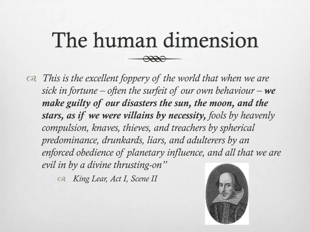 the human dimension