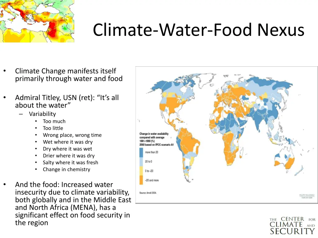 climate water food nexus