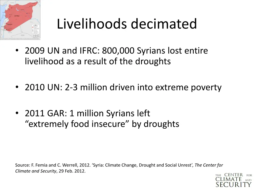 livelihoods decimated