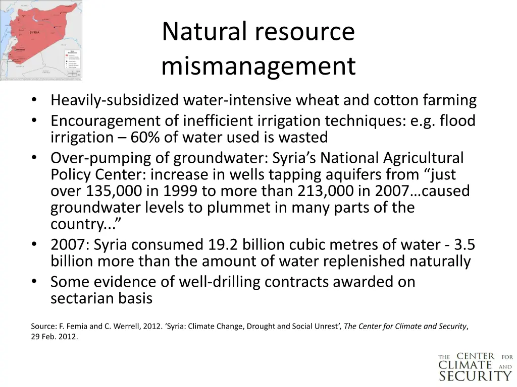 natural resource mismanagement