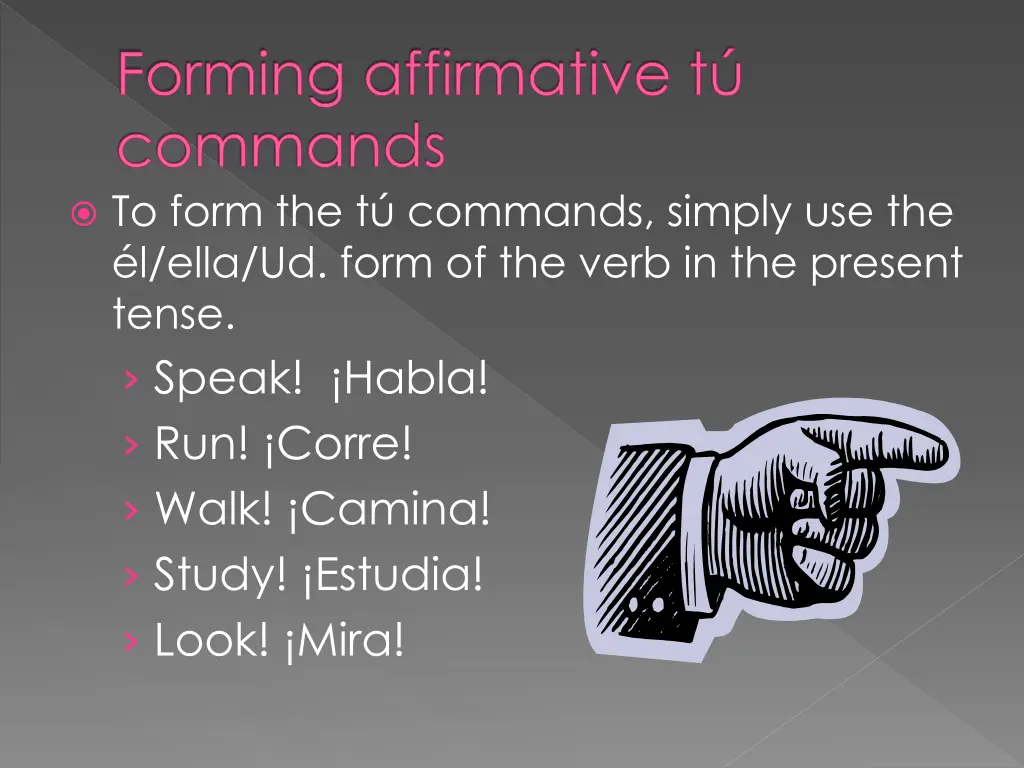 forming affirmative t commands to form