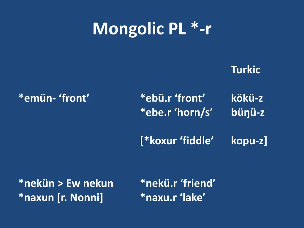 mongolic pl r