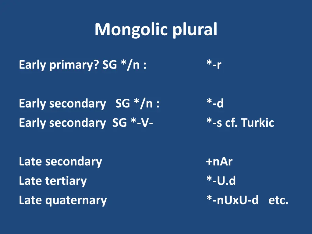 mongolic plural