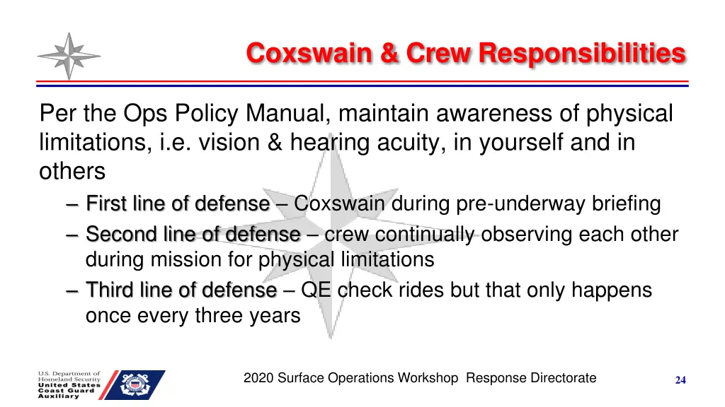 coxswain crew responsibilities