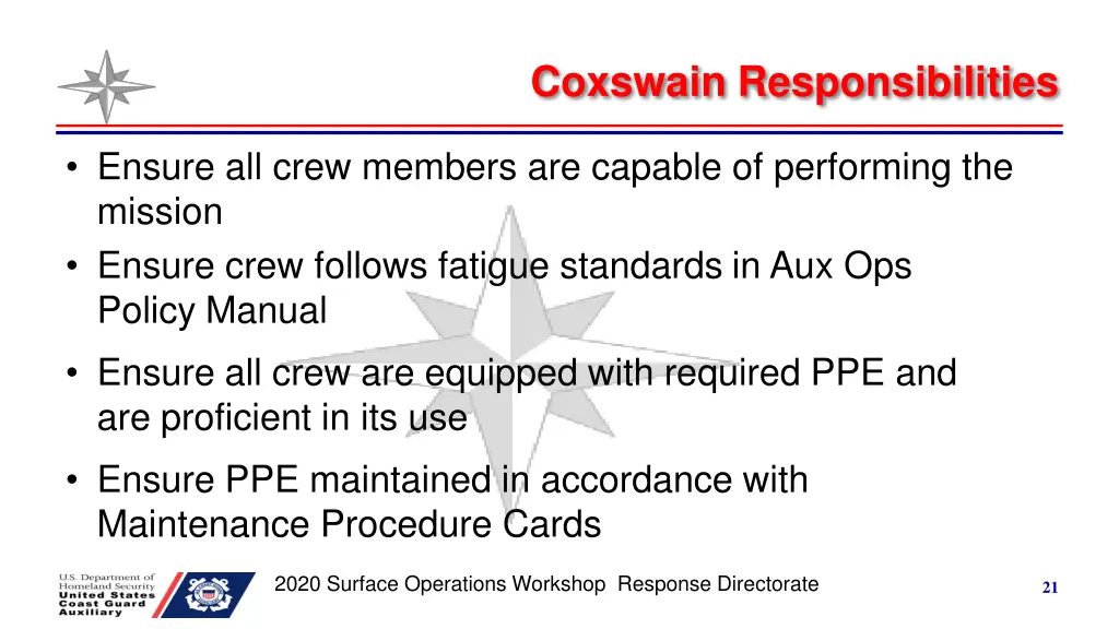 coxswain responsibilities 1