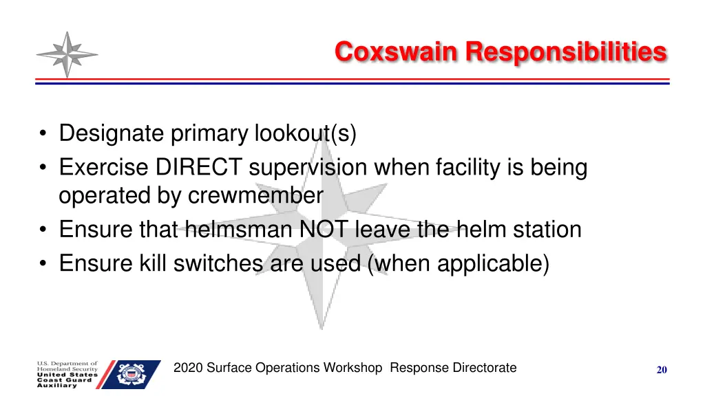 coxswain responsibilities