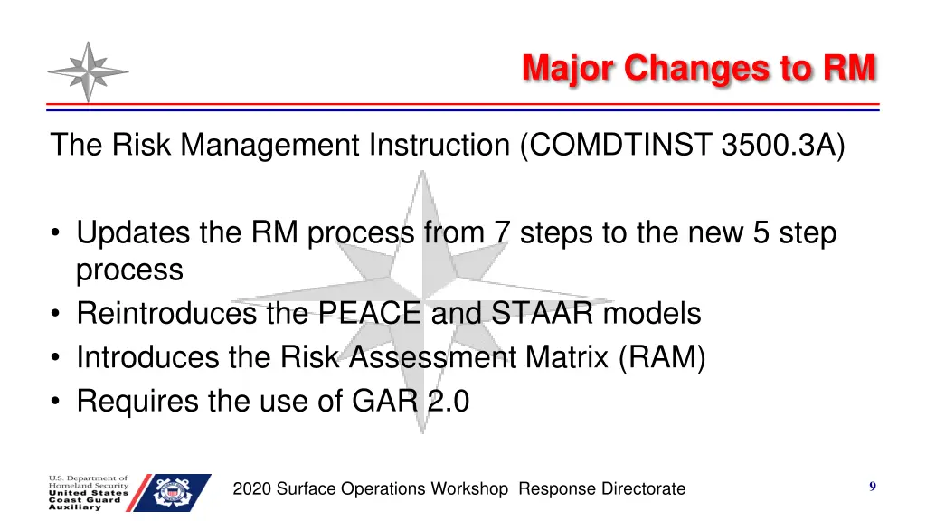 major changes to rm