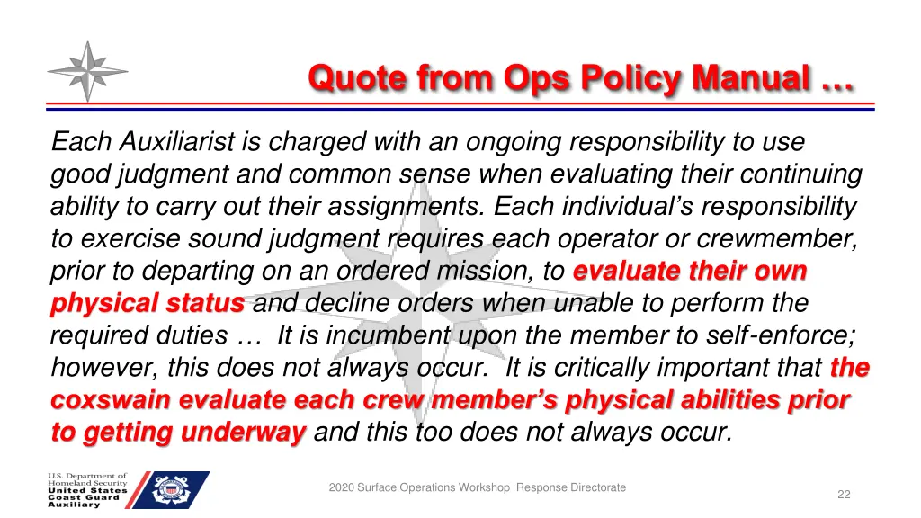 quote from ops policy manual