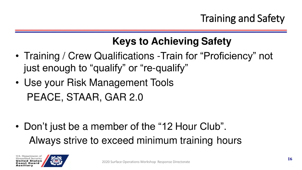 training and training and safety