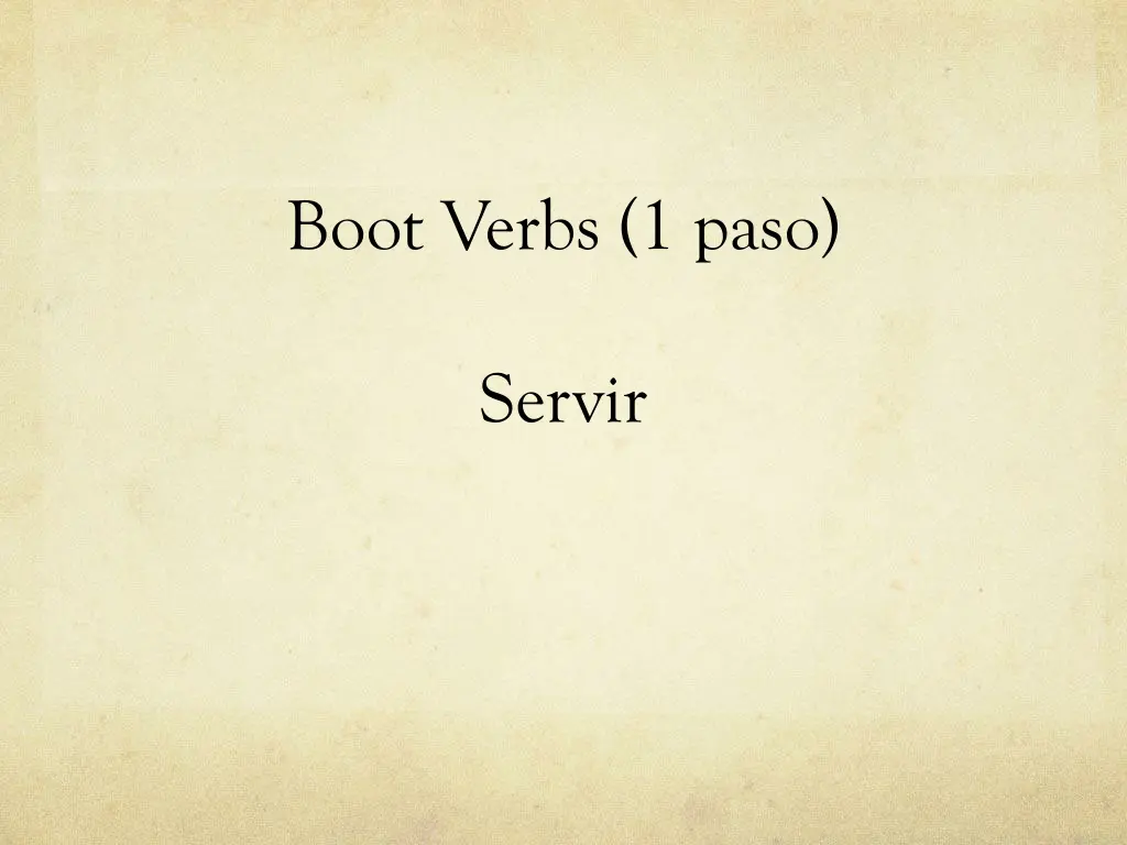 boot verbs 1 paso