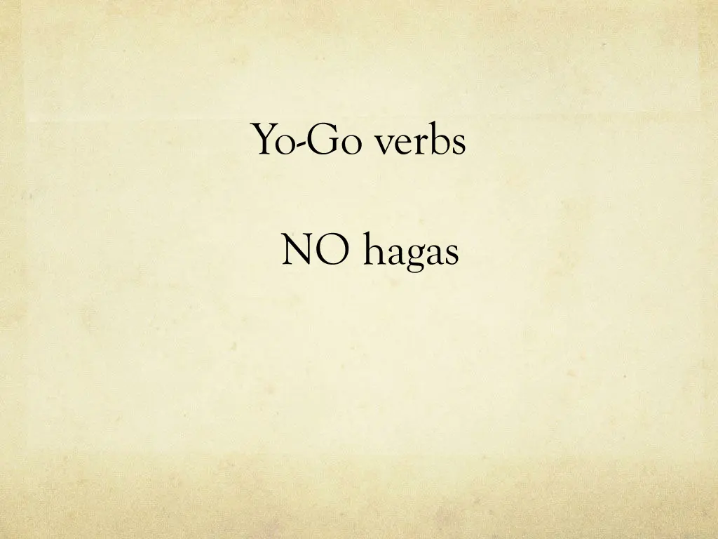 yo go verbs 11