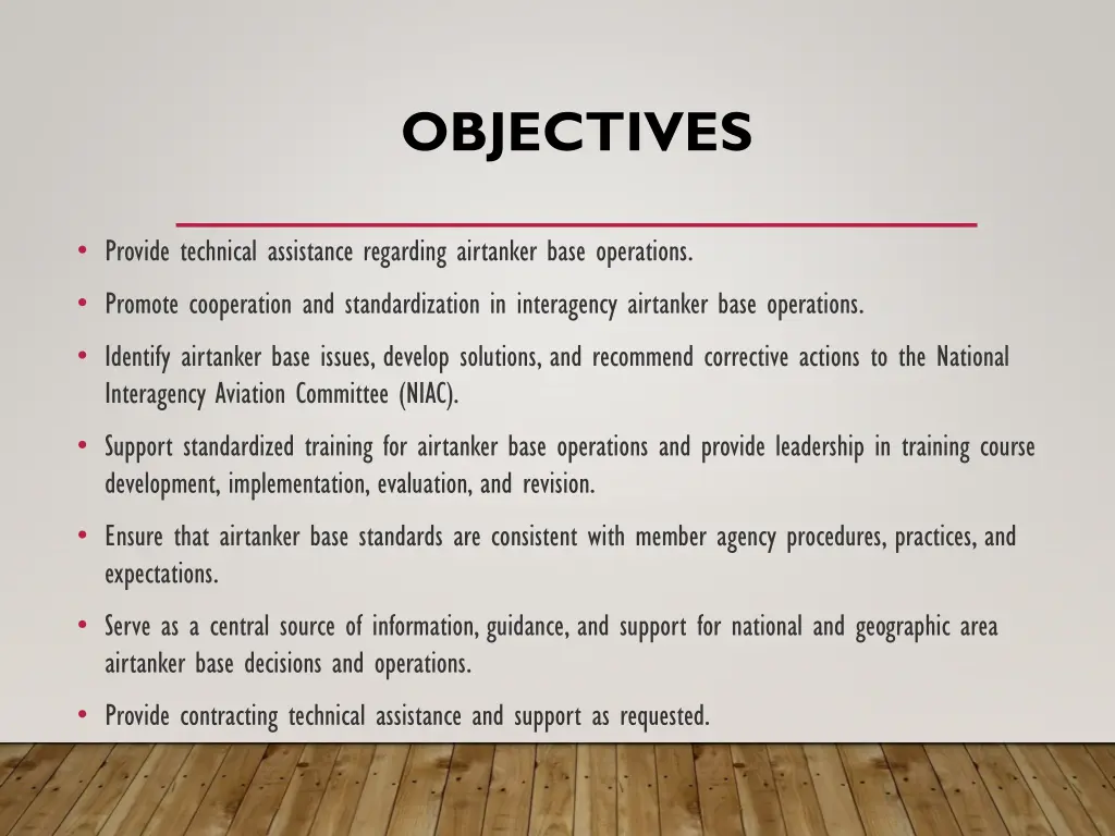 objectives