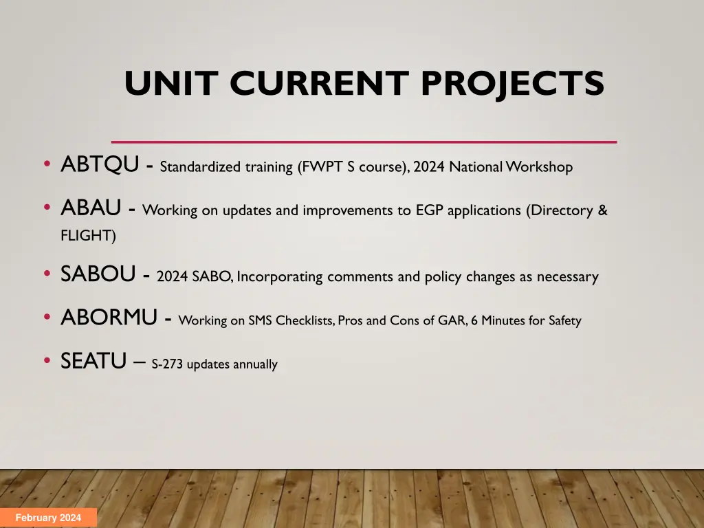 unit current projects