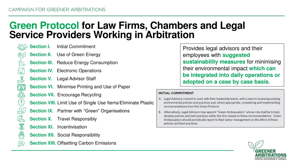 green protocol for law firms chambers and legal