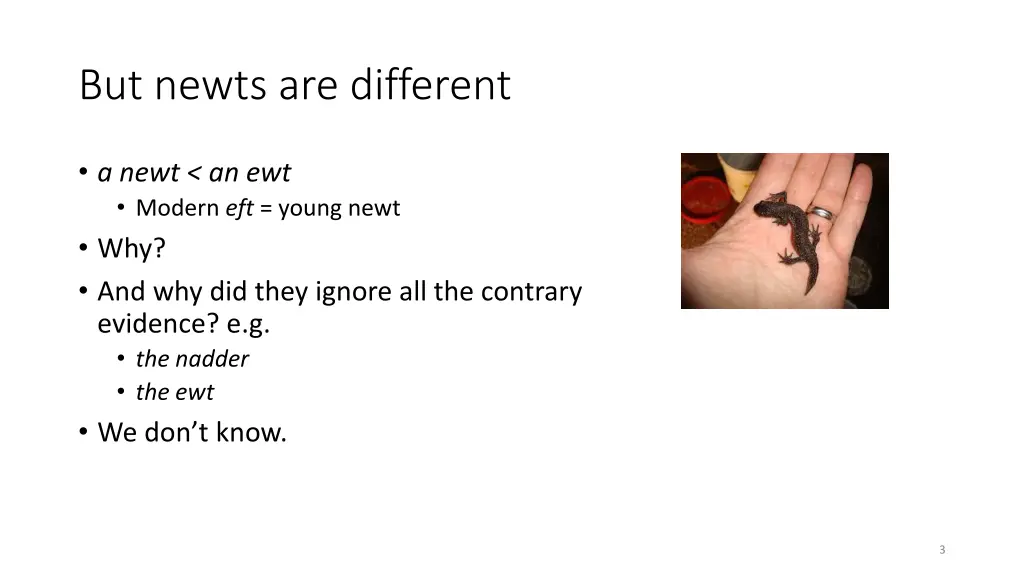 but newts are different