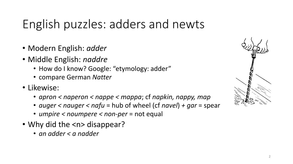 english puzzles adders and newts