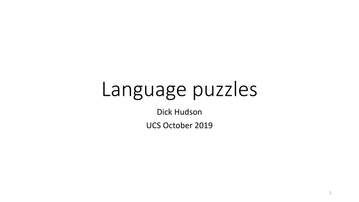 language puzzles