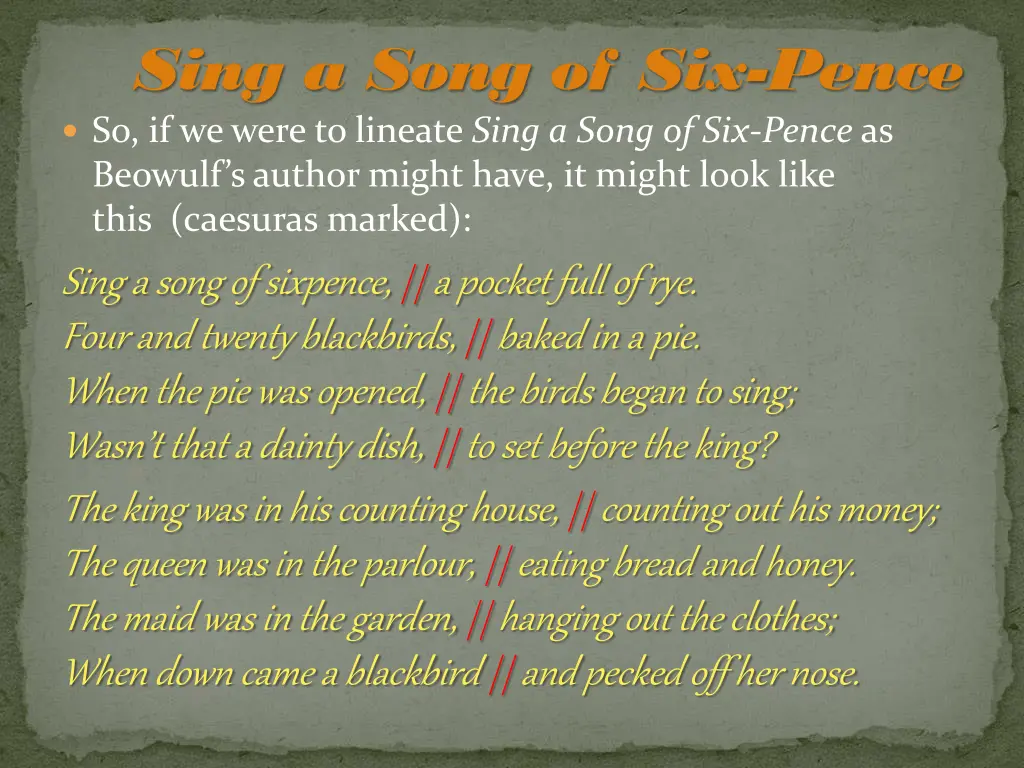 sing a song of six pence