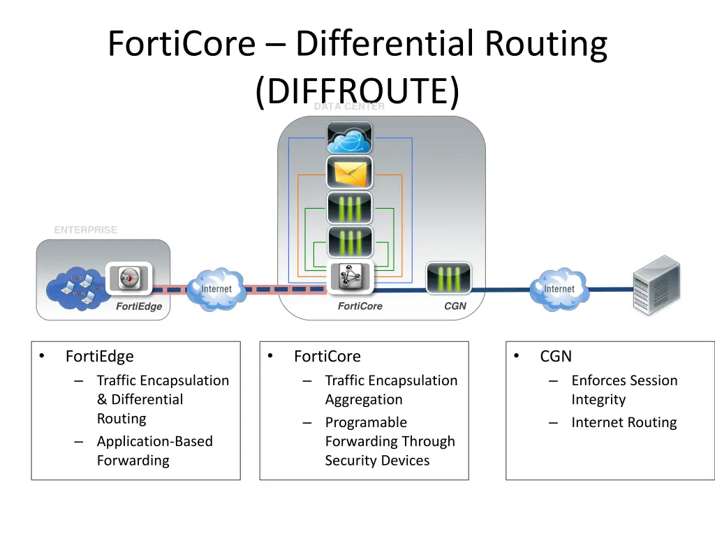 forticore differential routing diffroute data