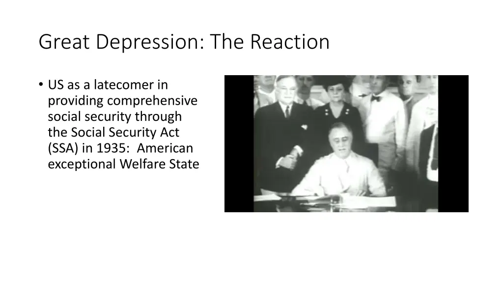 great depression the reaction