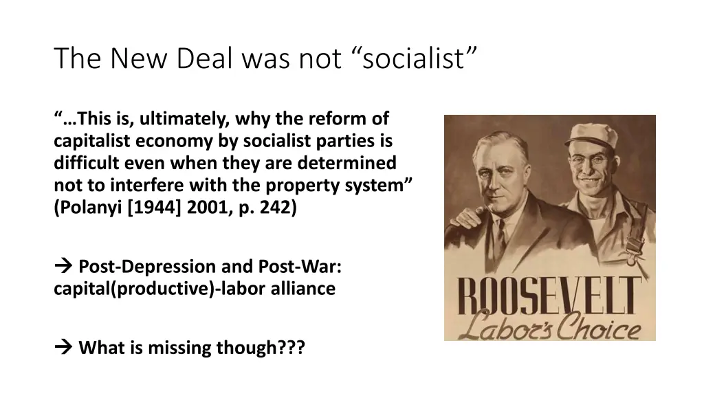 the new deal was not socialist