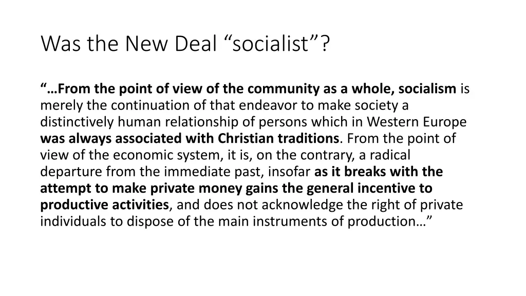 was the new deal socialist 1