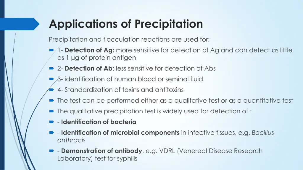 applications of precipitation