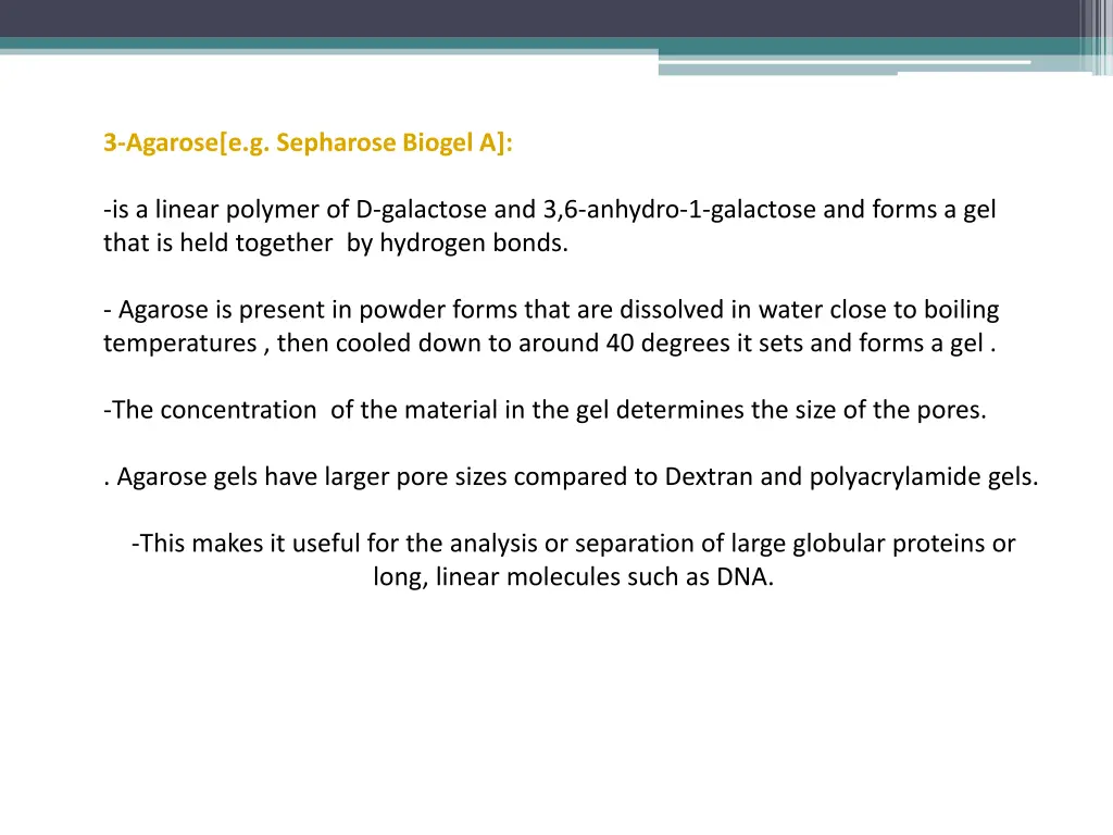 3 agarose e g sepharose biogel a