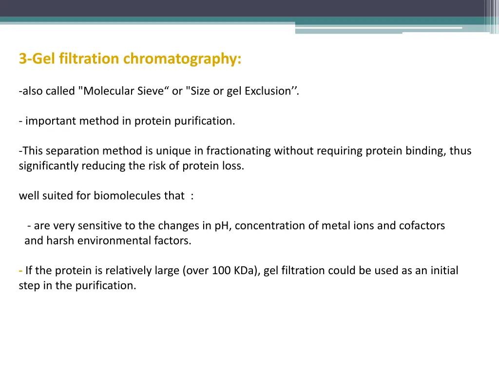 3 gel filtration chromatography